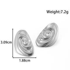 Popular big size petal flower drop shape stainless steel earrings collection