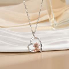Heart-shaped Love Animal pendant stainless steel chain Necklace