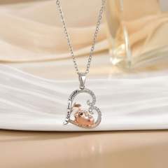 Heart-shaped Love Animal pendant stainless steel chain Necklace