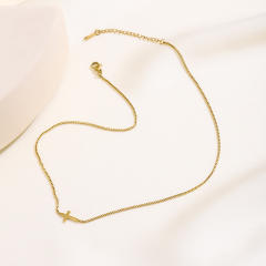 Popular side cross stainless steel necklace choker necklace