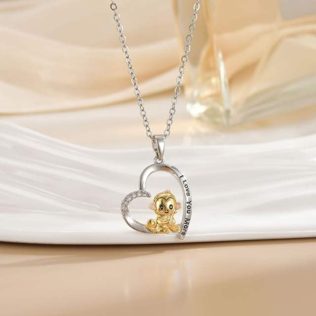 Heart-shaped Love Animal pendant stainless steel chain Necklace