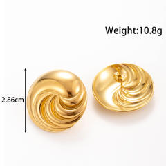 Popular big size petal flower drop shape stainless steel earrings collection