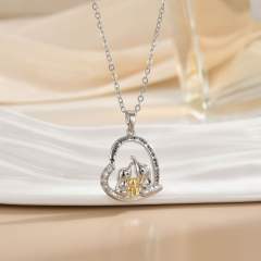 Heart-shaped Love Animal pendant stainless steel chain Necklace