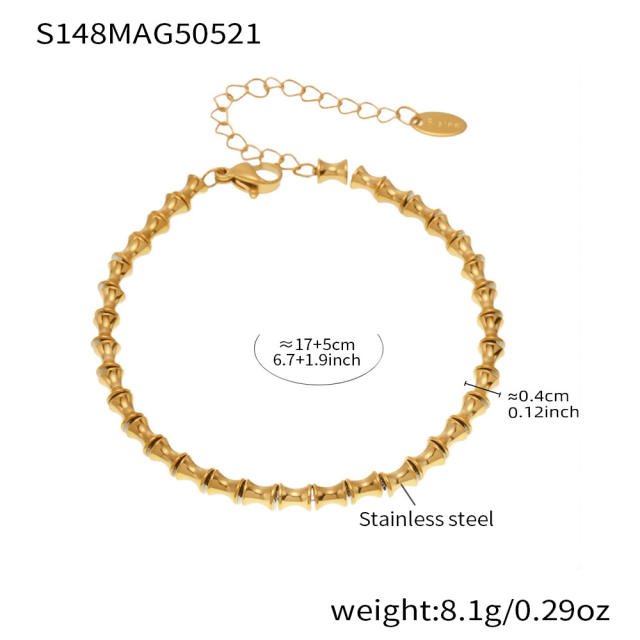 5A cubic zircon multi charm stainless steel bracelet anklet
