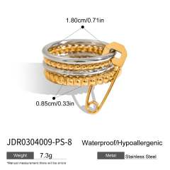 Multi-layer Stacked Wear Ring Titanium Steel paper clip theme stainless steel rings