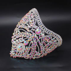 Luxury rhinestone crown diamond glass crown for banquet party stage beauty pageant factory direct sales