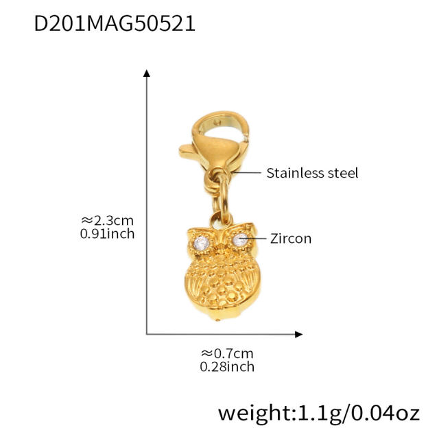 5A cubic zircon multi charm stainless steel bracelet anklet