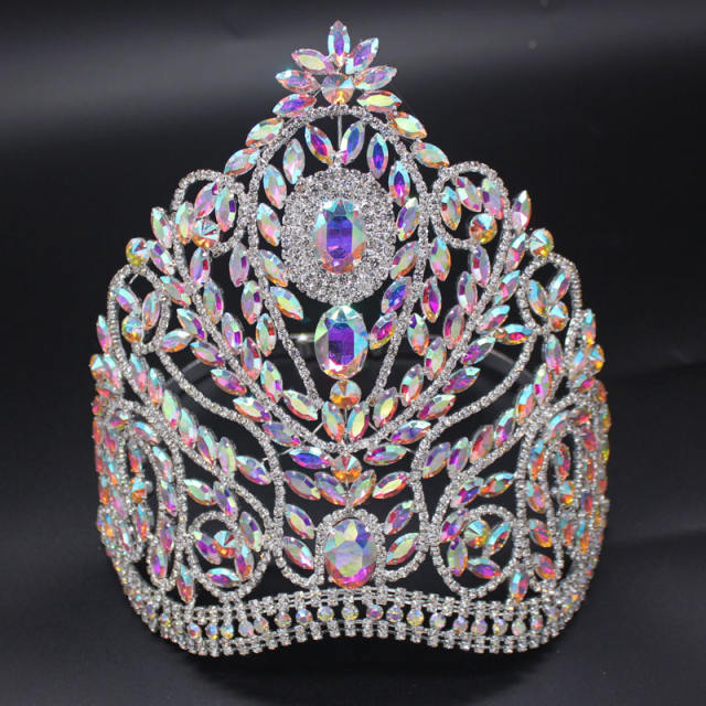 Luxury rhinestone crown diamond glass crown for banquet party stage beauty pageant factory direct sales