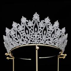 AAA cubic zircon bride crown metal plating Korean-style diamond crown wedding hair accessories