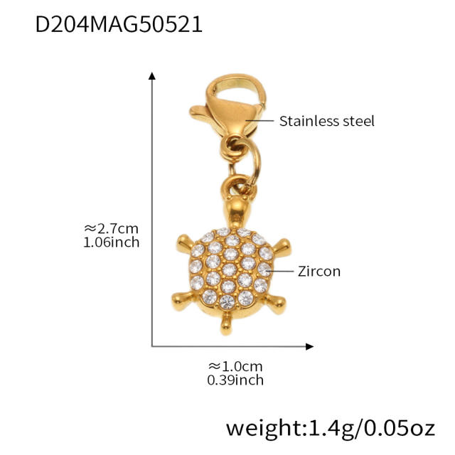 5A cubic zircon multi charm stainless steel bracelet anklet