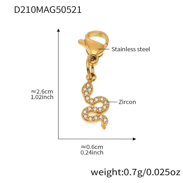 5A cubic zircon multi charm stainless steel bracelet anklet