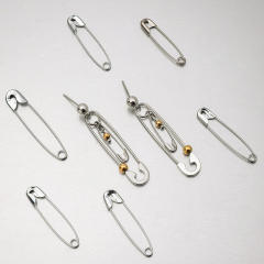 Paper clip theme two tone stainless steel earrings