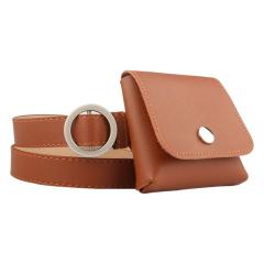 Personality non-porous round buckle thin belt waist bag women's casual key coin purse belt