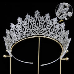 AAA cubic zircon bride crown metal plating Korean-style diamond crown wedding hair accessories