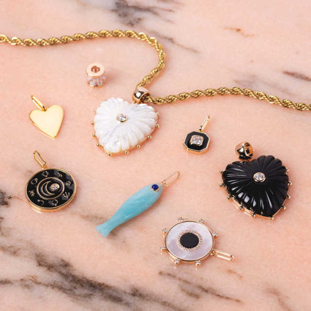 Retro Love Round Small Fish Navigation Round Coin Necklace pendant DIY jewelry accessory