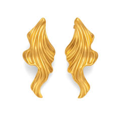 18KG stainless steel unique leaf shape earrings