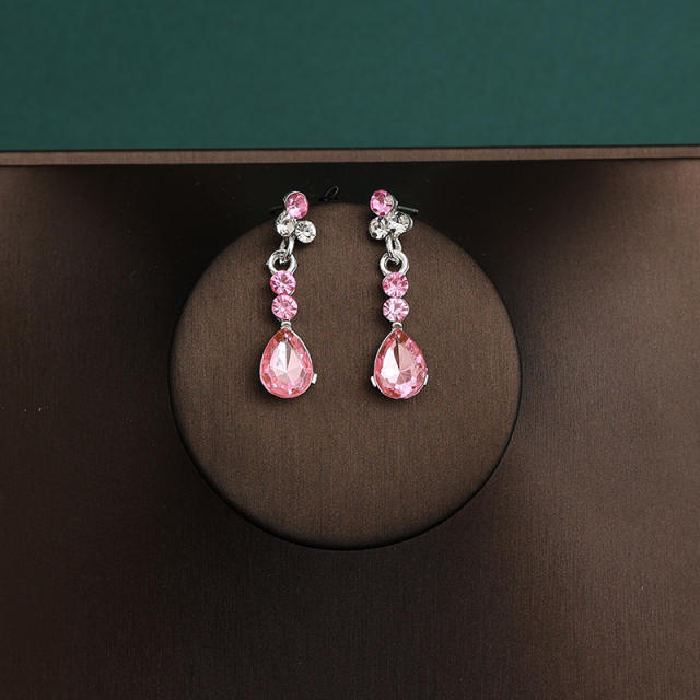 Silver light pink sereis wedding hair crown necklace earrings suit