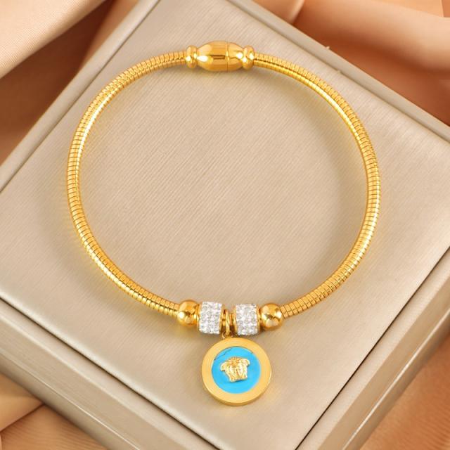 Fashion Magnetic Buckle Snake Bone Bracelet Stainless Steel Butterfly Love Sticky Diamond Five-pointed Star charm bracelet
