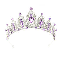 Silver light pink sereis wedding hair crown necklace earrings suit