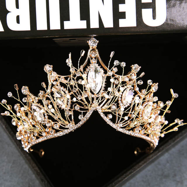 Hot sale pave setting rhinestone crown wedding hair accessory