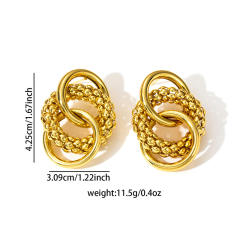 18KG no fading circle to circle stainless steel earrings