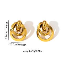 Elegant easy match circle to circle stainless steel earrings