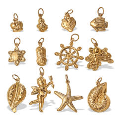 DIY ocean sereis animial shell butterfly stainless steel charm diy jewelry accessory