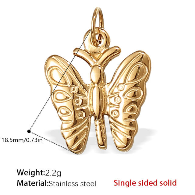 Vintage insect flower charms stainless steel charms DIY jewelry accessory