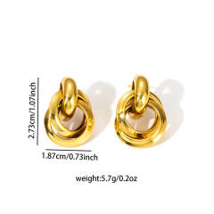 Elegant easy match circle to circle stainless steel earrings