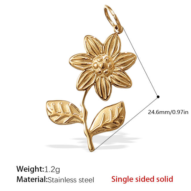 Vintage insect flower charms stainless steel charms DIY jewelry accessory
