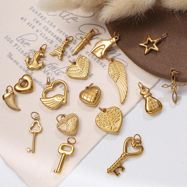 Shell seahorse star key stainless steel necklace pendant bracelet necklace accessories