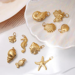 DIY ocean sereis animial shell butterfly stainless steel charm diy jewelry accessory