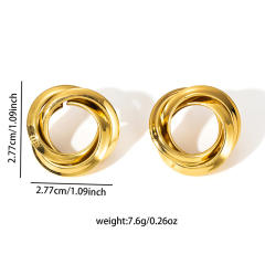 Hot sale twisted circle stainless steel earrings