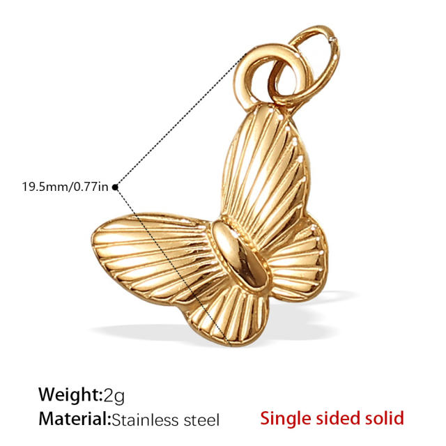 Vintage insect flower charms stainless steel charms DIY jewelry accessory