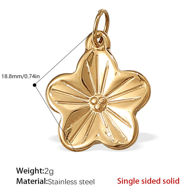 Vintage insect flower charms stainless steel charms DIY jewelry accessory