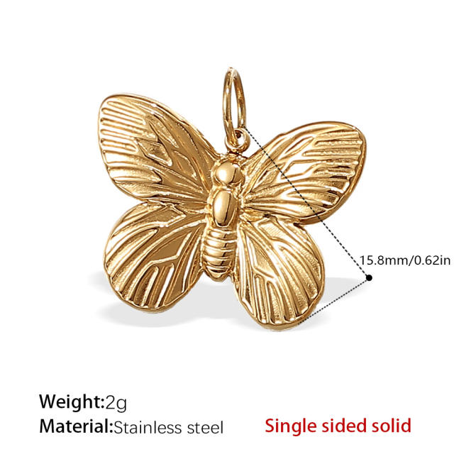 Vintage insect flower charms stainless steel charms DIY jewelry accessory