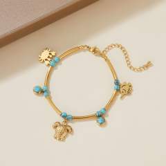 Fashion marine series turtle tropical fish turtle dolphin stainless steel mix bracelet