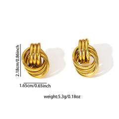 Geometric thick circle stainless steel earrings