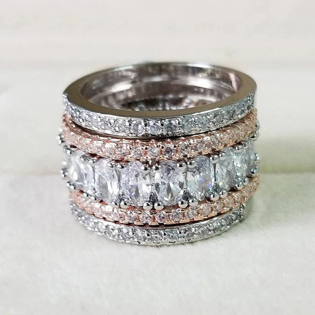 Heavy Industry Ring Geometric Jewelry Oval Zircon Design rings