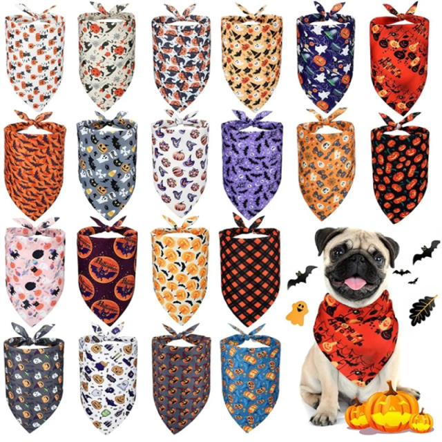 20pcs set Christmas Summer Fruit Halloween Thanksgiving Cat Dog Triangle Towel bandana