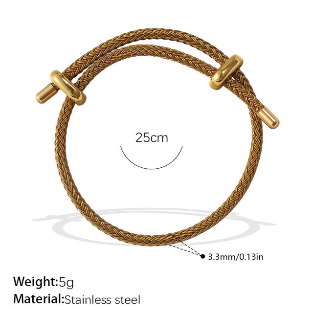 18KG diy charm colorful rope stainless steel bangle band