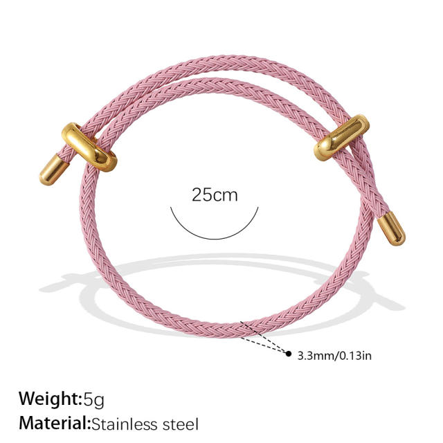 18KG diy charm colorful rope stainless steel bangle band