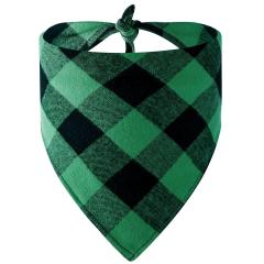New Christmas pet cotton red black green black plaid pet dog bandana