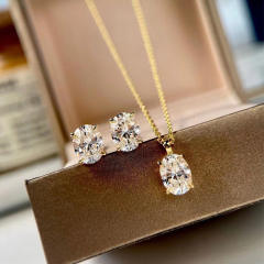 Oval Jewelry suit Geometric Simple Exquisite Wind Necklace Women's Daily Wear