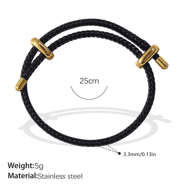 18KG diy charm colorful rope stainless steel bangle band