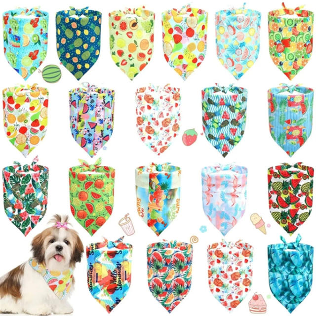 20pcs set Christmas Summer Fruit Halloween Thanksgiving Cat Dog Triangle Towel bandana