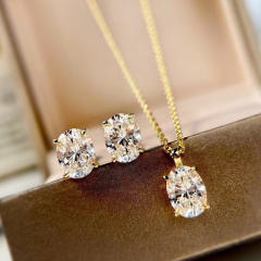 Oval Jewelry suit Geometric Simple Exquisite Wind Necklace Women's Daily Wear