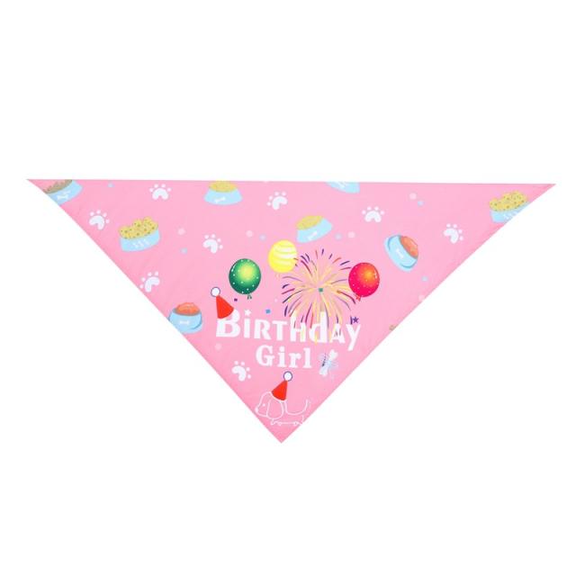 Pet birthday saliva towel dog triangle towel pet bandana