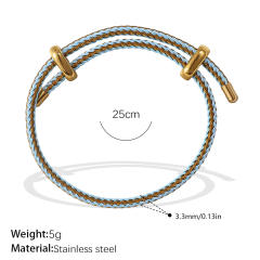 18KG diy charm colorful rope stainless steel bangle band