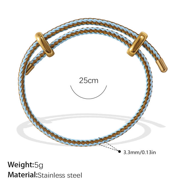 18KG diy charm colorful rope stainless steel bangle band